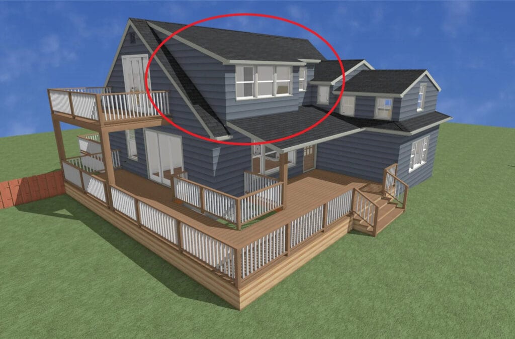 Cape Cod second story addition featuring new dormer windows and expanded attic space
