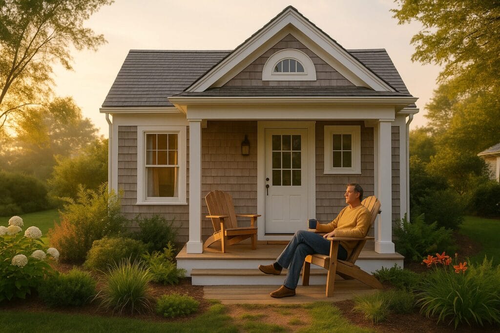 Real-life ADU Cape Cod guest house designed for vacation rental or multigenerational family use