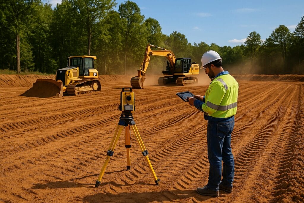 Land preparation phase using modern equipment for a Cape Cod construction cost 2025 project